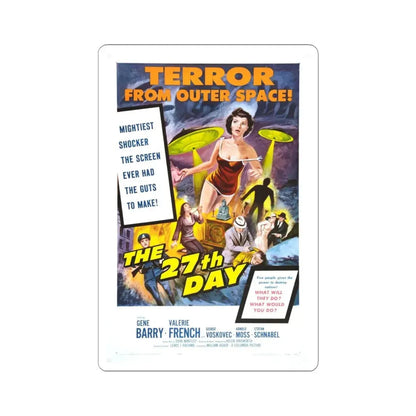 THE 27TH DAY 1957 Movie Poster - STICKER Vinyl Kiss-Cut Decal 4 Inch White - The Sticker Space