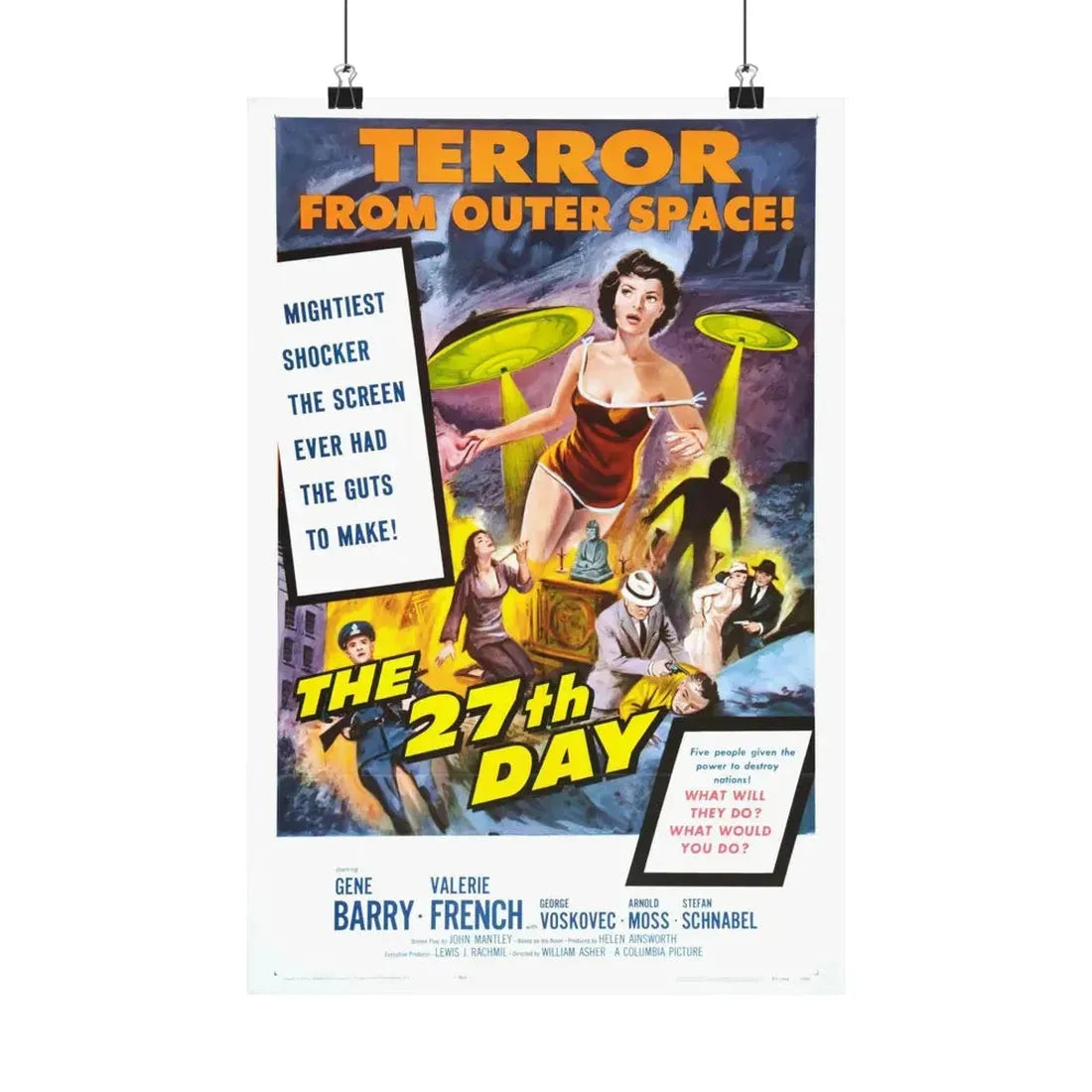 THE 27TH DAY 1957 - Paper Movie Poster 12″ x 18″ Matte - The Sticker Space