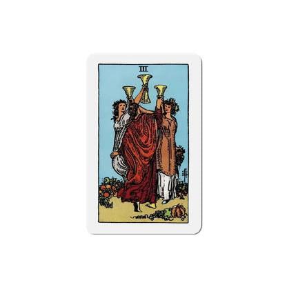 The 3 of Cups (Tarot Card) Refrigerator Magnet 5 Inch - The Sticker Space