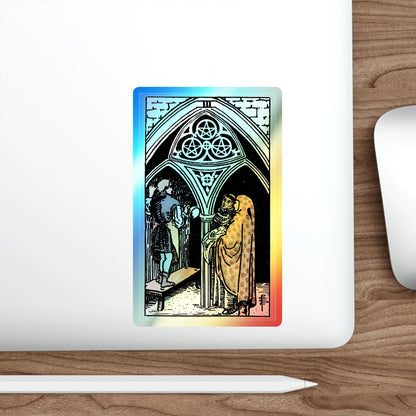 The 3 of Pentacles (Tarot Card) Holographic STICKER Die-Cut Vinyl Decal-The Sticker Space