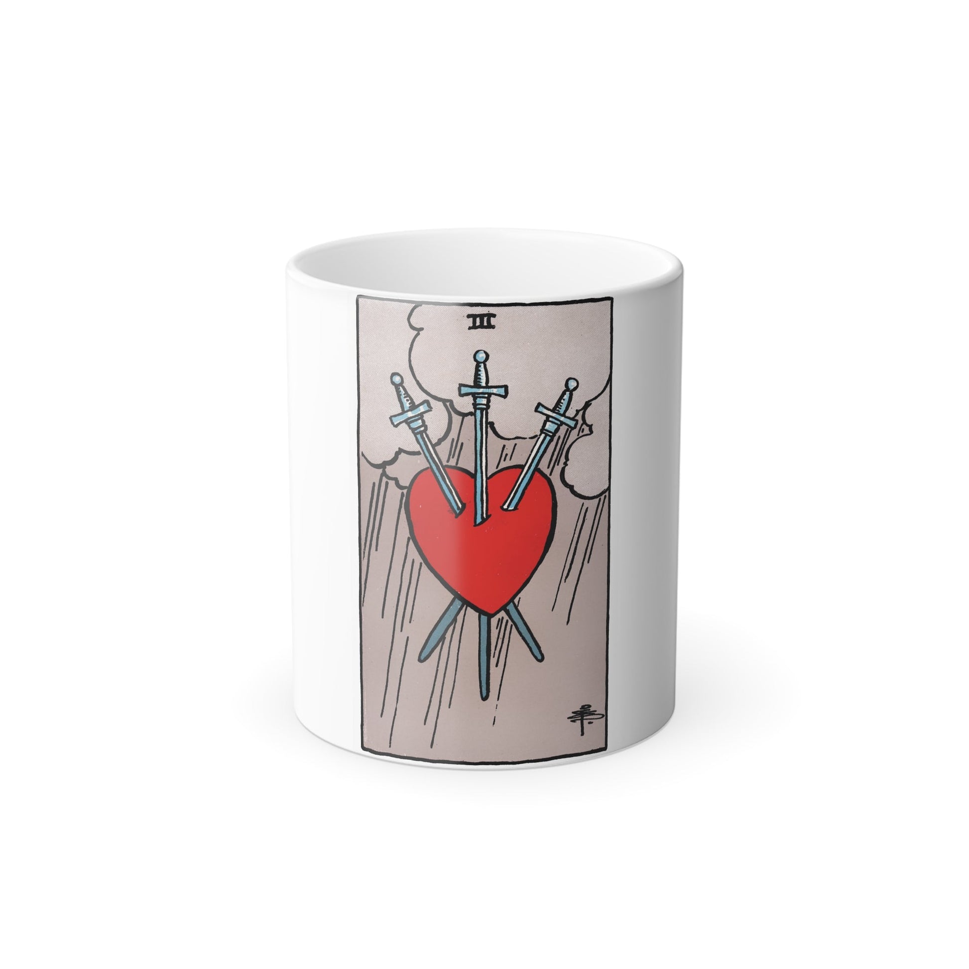 The 3 of Swords (Tarot Card) Color Changing Mug 11oz-11oz-The Sticker Space