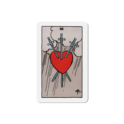 The 3 of Swords (Tarot Card) Die-Cut Magnet-3 Inch-The Sticker Space