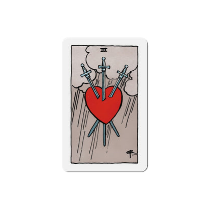 The 3 of Swords (Tarot Card) Die-Cut Magnet-4 Inch-The Sticker Space