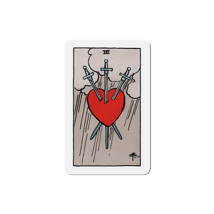 The 3 of Swords (Tarot Card) Die-Cut Magnet-5 Inch-The Sticker Space