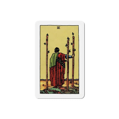 The 3 of Wands (Tarot Card) Refrigerator Magnet 3 Inch - The Sticker Space