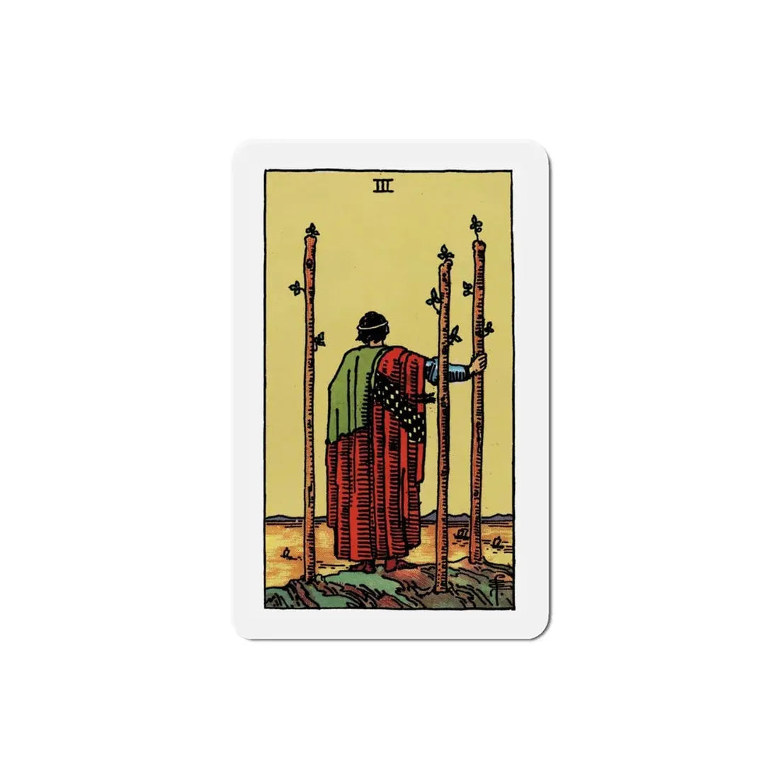 The 3 of Wands (Tarot Card) Refrigerator Magnet - The Sticker Space