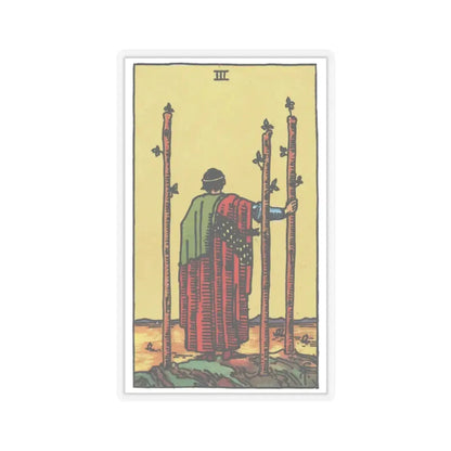 The 3 of Wands (Tarot Card) STICKER Vinyl Kiss-Cut Decal 2 Inch Transparent - The Sticker Space