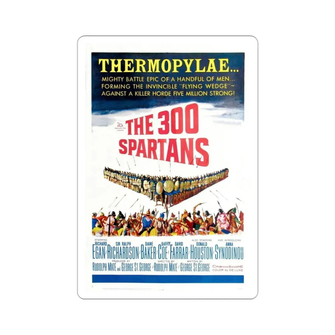 The 300 Spartans 1962 Movie Poster STICKER Vinyl Die-Cut Decal 3 Inch - The Sticker Space