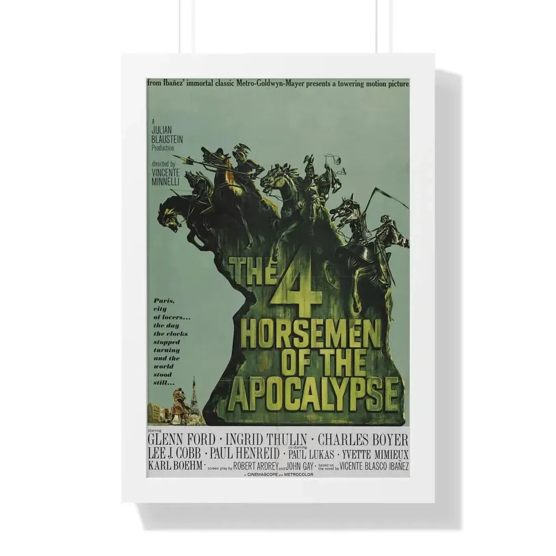 THE 4 HORSEMEN OF THE APOCALYPSE 1962 - Framed Movie Poster 16″ x 24″ White - The Sticker Space