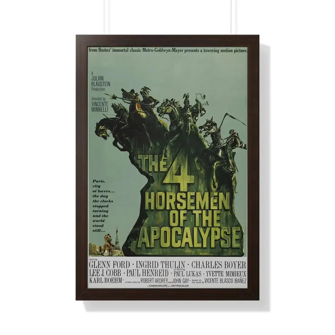 THE 4 HORSEMEN OF THE APOCALYPSE 1962 - Framed Movie Poster 20" x 30" Walnut - The Sticker Space