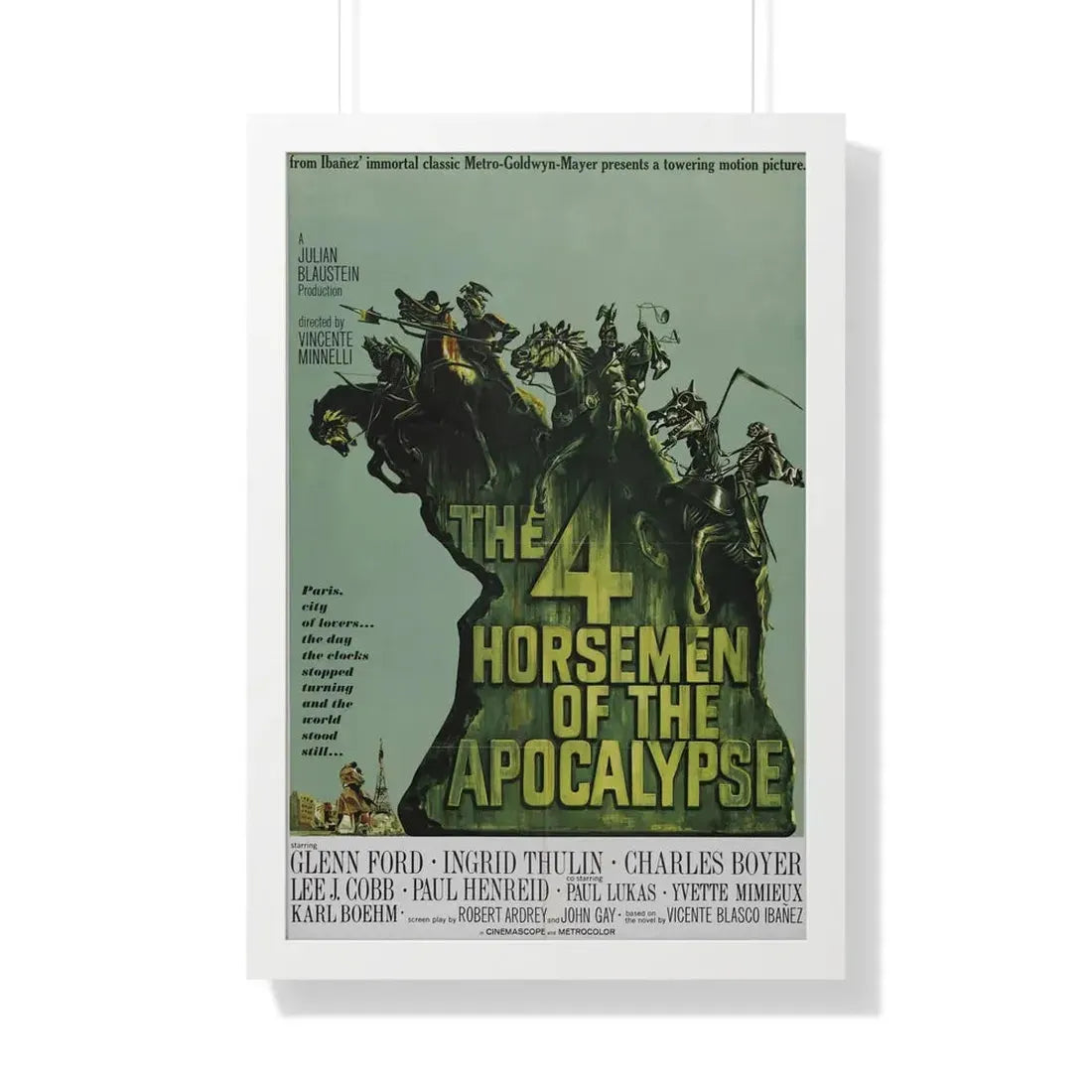 THE 4 HORSEMEN OF THE APOCALYPSE 1962 - Framed Movie Poster 20" x 30" White - The Sticker Space
