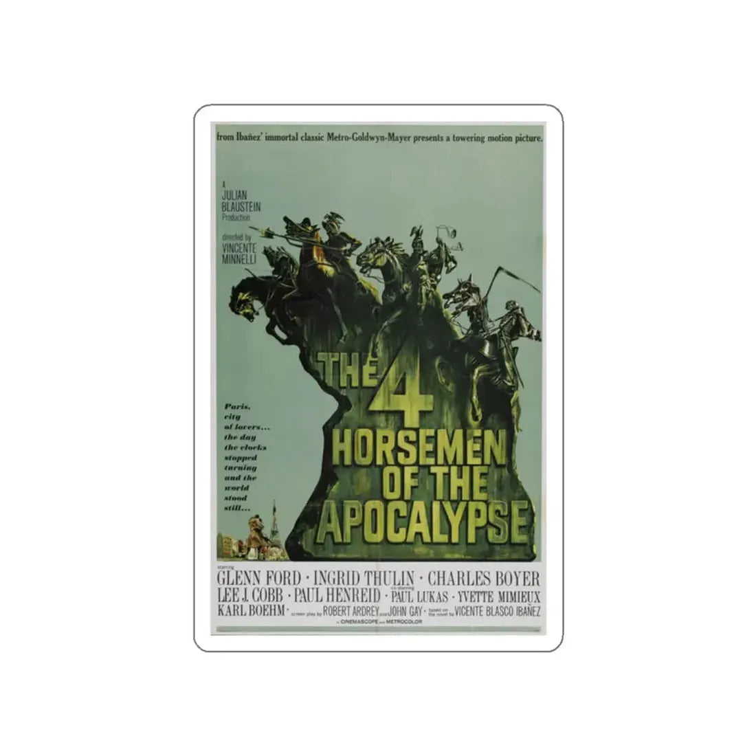 THE 4 HORSEMEN OF THE APOCALYPSE 1962 Movie Poster STICKER Vinyl Die-Cut Decal 2 Inch - The Sticker Space