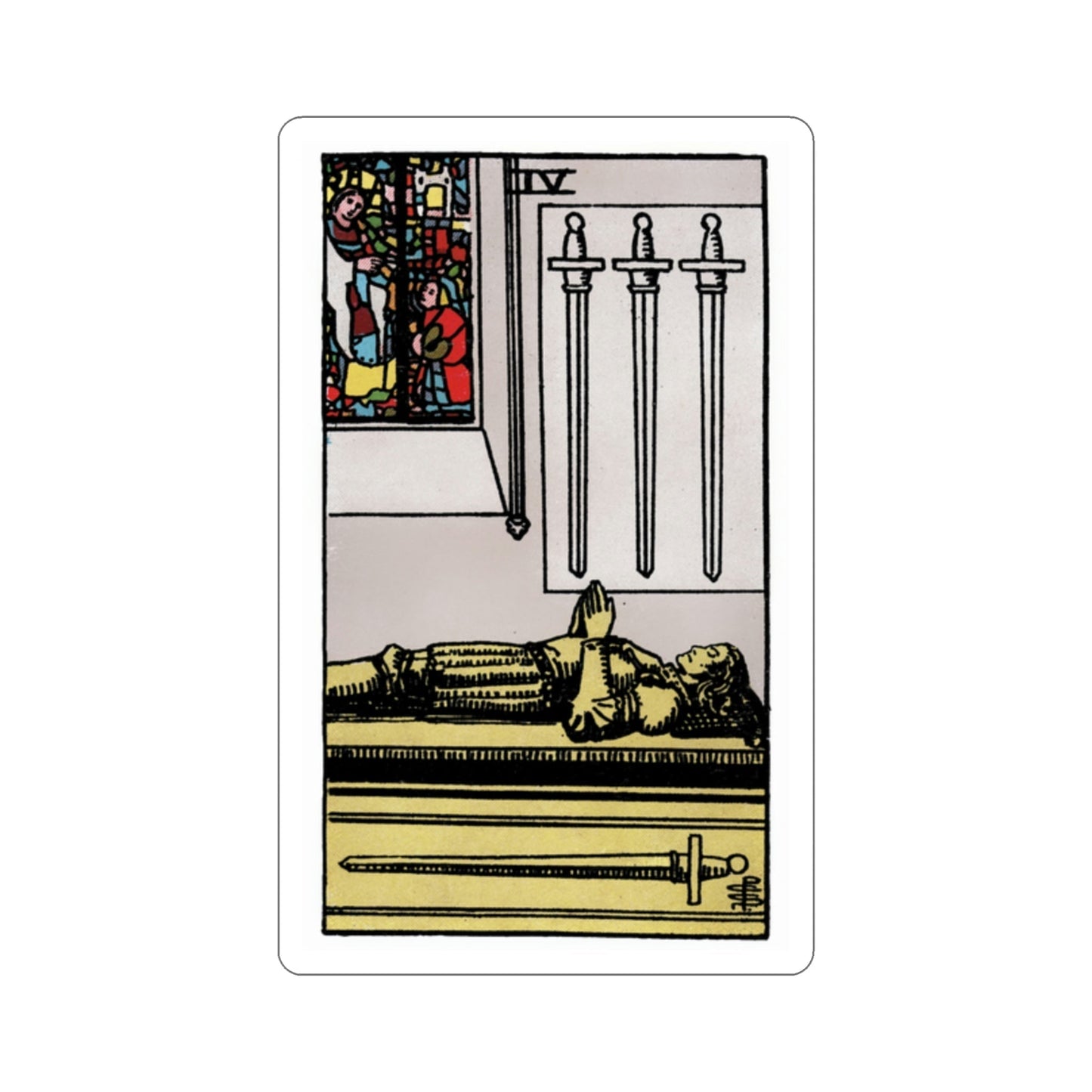 The 4 of Swords (Rider Waite Tarot Deck) STICKER Vinyl Die-Cut Decal-2 Inch-The Sticker Space