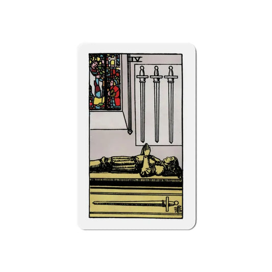 The 4 of Swords (Tarot Card) Refrigerator Magnet 2 Inch - The Sticker Space