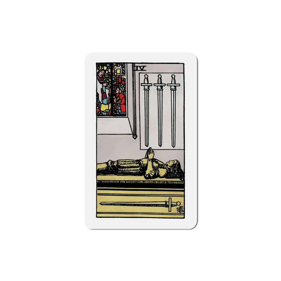 The 4 of Swords (Tarot Card) Refrigerator Magnet 5 Inch - The Sticker Space
