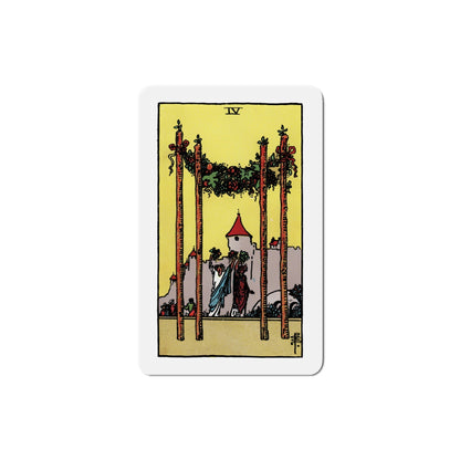 The 4 of Wands (Tarot Card) Die-Cut Magnet-5 Inch-The Sticker Space