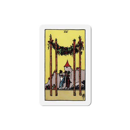 The 4 of Wands (Tarot Card) Die-Cut Magnet-6 Inch-The Sticker Space