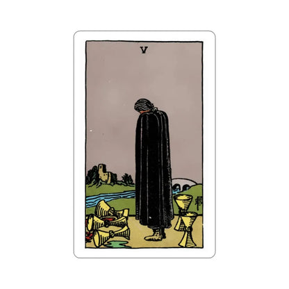 The 5 of Cups (Rider Waite Tarot Deck) STICKER Vinyl Die-Cut Decal 2 Inch - The Sticker Space