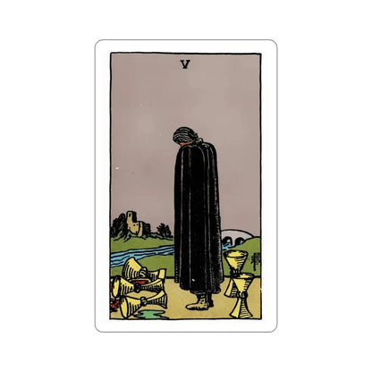 The 5 of Cups (Rider Waite Tarot Deck) STICKER Vinyl Die-Cut Decal 3 Inch - The Sticker Space