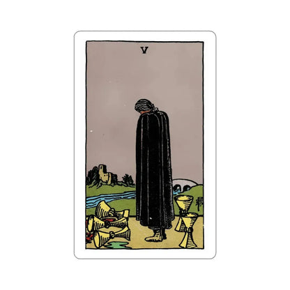 The 5 of Cups (Rider Waite Tarot Deck) STICKER Vinyl Die-Cut Decal 5 Inch - The Sticker Space