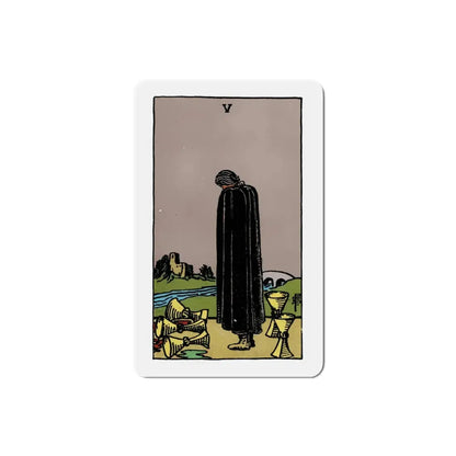 The 5 of Cups (Tarot Card) Refrigerator Magnet 3 Inch - The Sticker Space