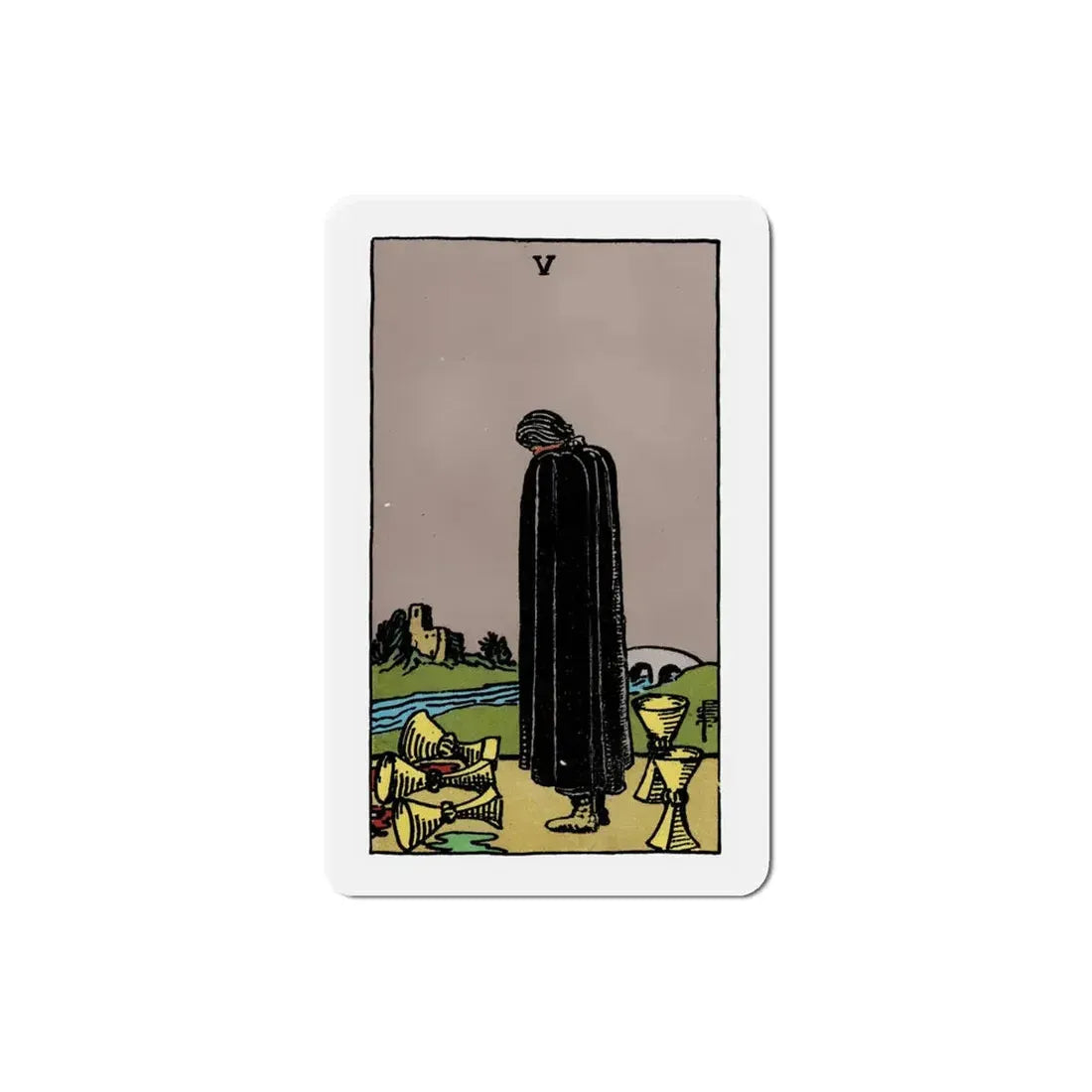 The 5 of Cups (Tarot Card) Refrigerator Magnet 4 Inch - The Sticker Space