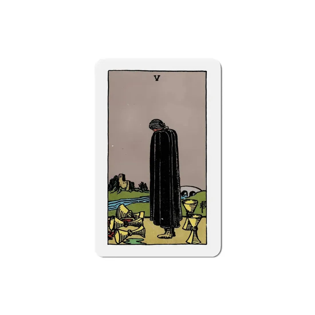 The 5 of Cups (Tarot Card) Refrigerator Magnet 5 Inch - The Sticker Space