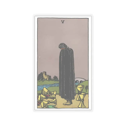 The 5 of Cups (Tarot Card) STICKER Vinyl Kiss-Cut Decal 4 Inch Transparent - The Sticker Space