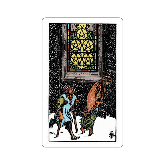 The 5 of Pentacles (Rider Waite Tarot Deck) STICKER Vinyl Die-Cut Decal-6 Inch-The Sticker Space