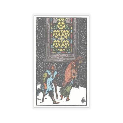 The 5 of Pentacles (Tarot Card) STICKER Vinyl Kiss-Cut Decal 3 Inch Transparent - The Sticker Space