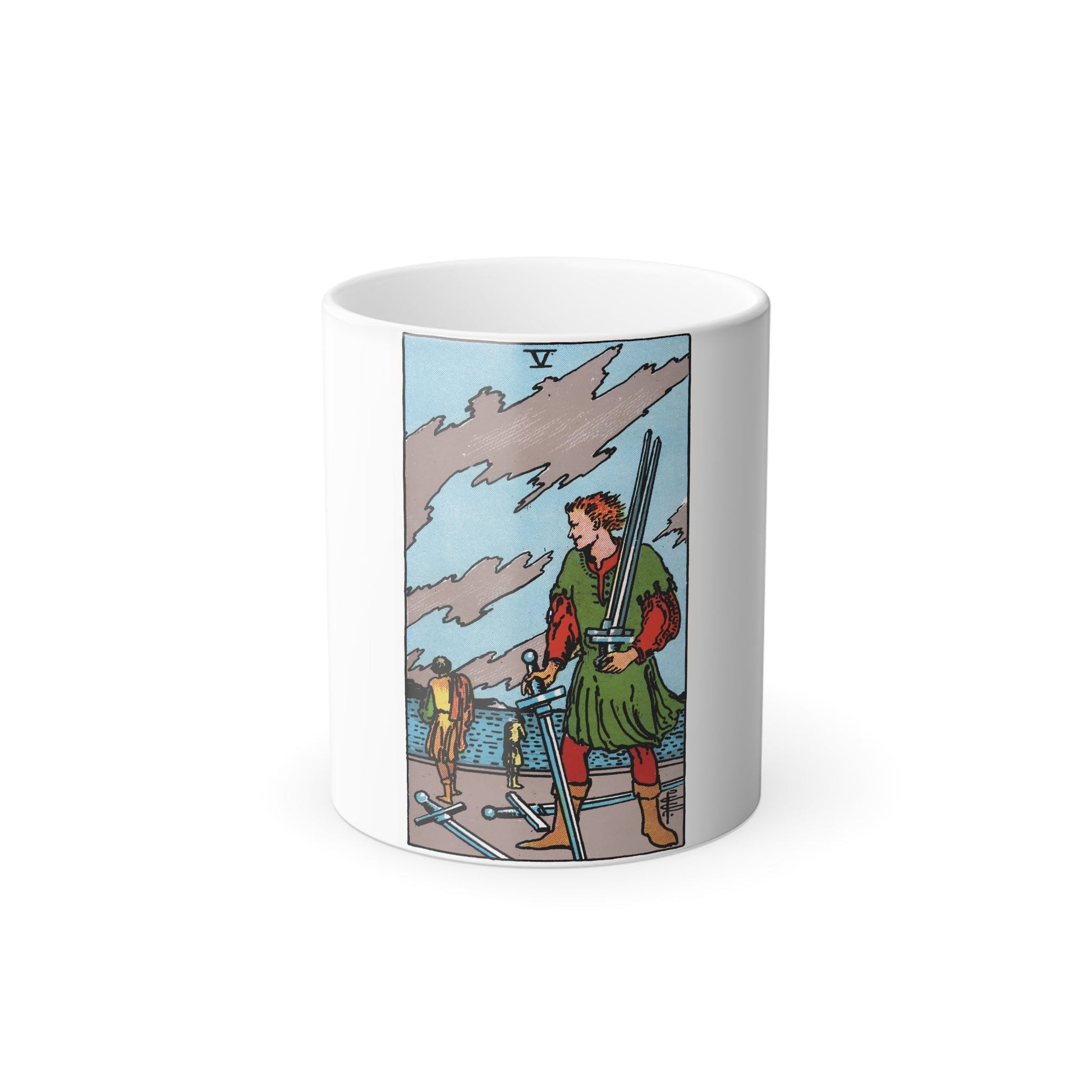 The 5 of Swords (Tarot Card) Color Changing Mug 11oz-11oz-The Sticker Space