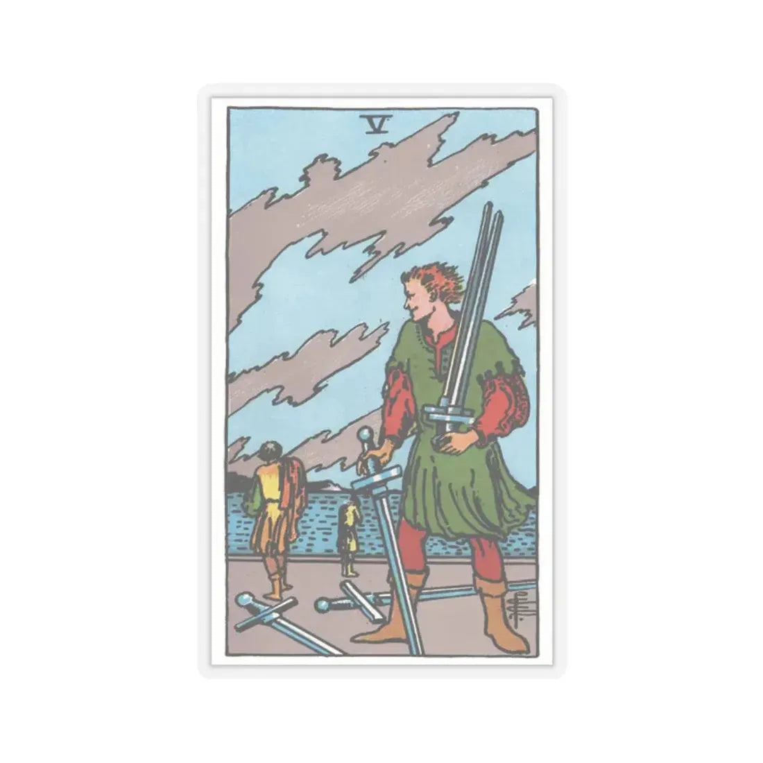 The 5 of Swords (Tarot Card) STICKER Vinyl Kiss-Cut Decal 2 Inch Transparent - The Sticker Space