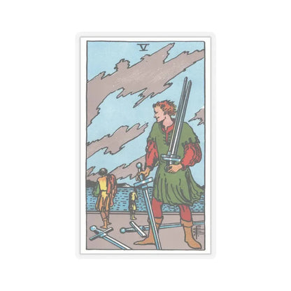 The 5 of Swords (Tarot Card) STICKER Vinyl Kiss-Cut Decal 6 Inch Transparent - The Sticker Space
