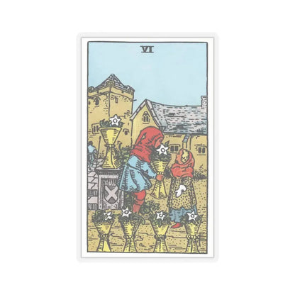 The 6 of Cups (Tarot Card) STICKER Vinyl Kiss-Cut Decal 6 Inch Transparent - The Sticker Space