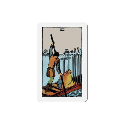 The 6 of Swords (Tarot Card) Refrigerator Magnet 4 Inch - The Sticker Space