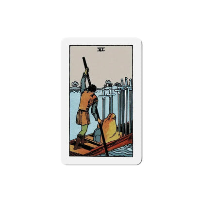 The 6 of Swords (Tarot Card) Refrigerator Magnet 5 Inch - The Sticker Space