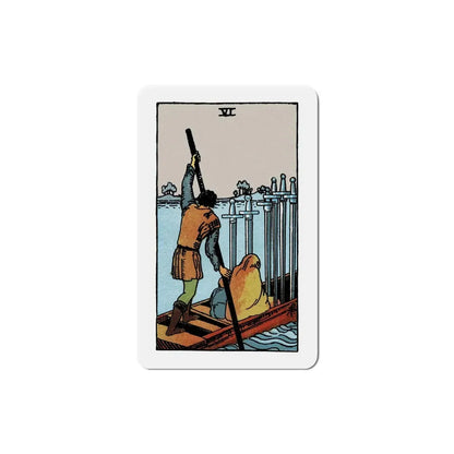 The 6 of Swords (Tarot Card) Refrigerator Magnet 6 Inch - The Sticker Space