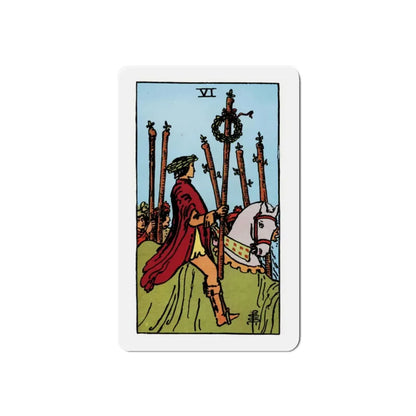 The 6 of Wands (Tarot Card) Refrigerator Magnet 2 Inch - The Sticker Space