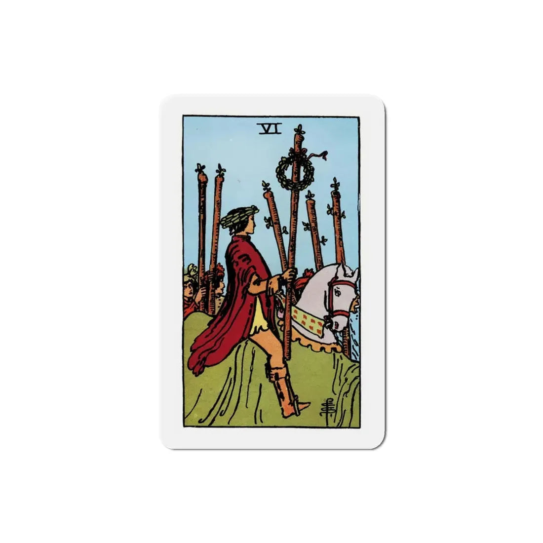 The 6 of Wands (Tarot Card) Refrigerator Magnet 3 Inch - The Sticker Space