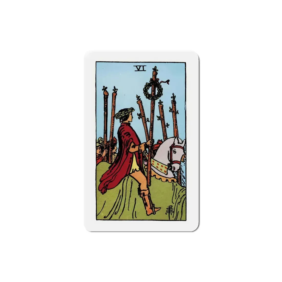 The 6 of Wands (Tarot Card) Refrigerator Magnet 4 Inch - The Sticker Space