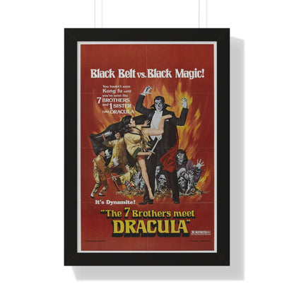 THE 7 BROTHERS MEET DRACULA 1974 - Framed Movie Poster-16″ x 24″-The Sticker Space