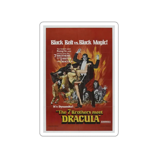 THE 7 BROTHERS MEET DRACULA 1974 Movie Poster STICKER Vinyl Die-Cut Decal 2 Inch - The Sticker Space