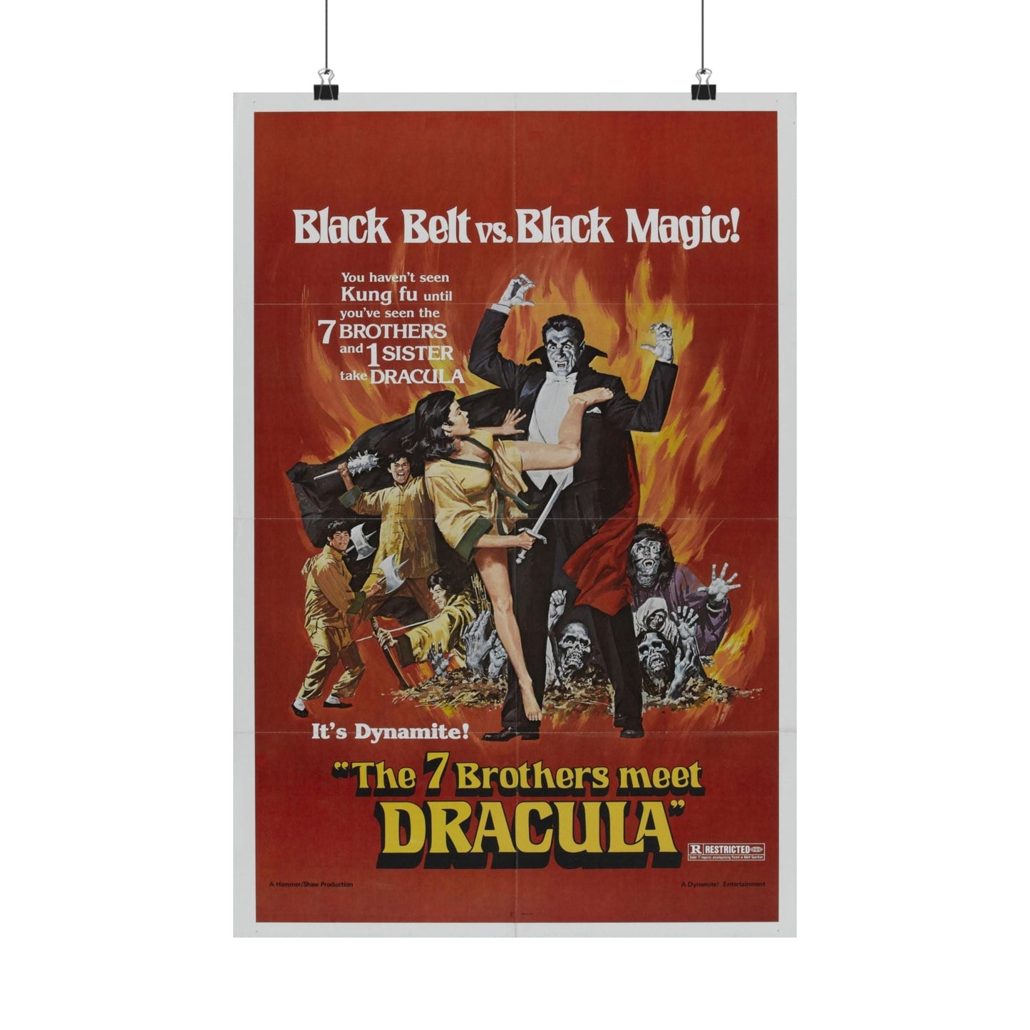 THE 7 BROTHERS MEET DRACULA 1974 - Paper Movie Poster-16″ x 24″-The Sticker Space