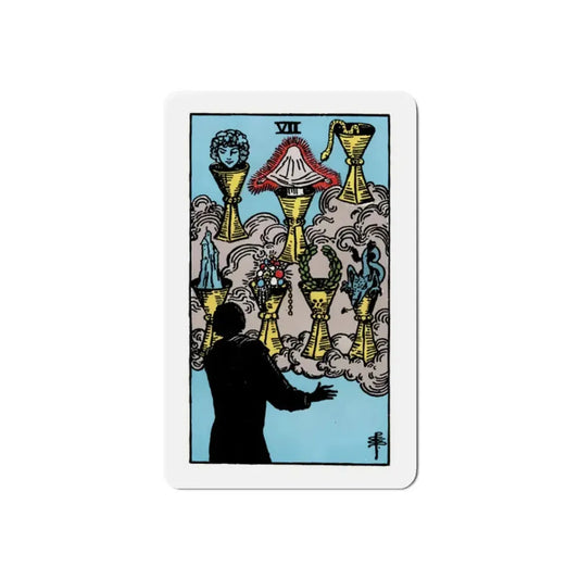 The 7 of Cups (Tarot Card) Refrigerator Magnet 2 Inch - The Sticker Space