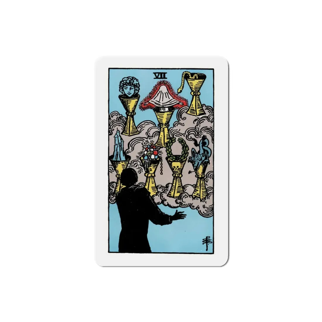 The 7 of Cups (Tarot Card) Refrigerator Magnet 3 Inch - The Sticker Space