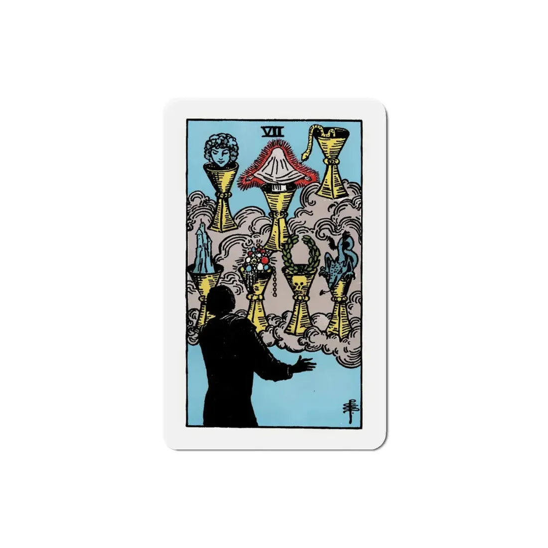 The 7 of Cups (Tarot Card) Refrigerator Magnet 4 Inch - The Sticker Space