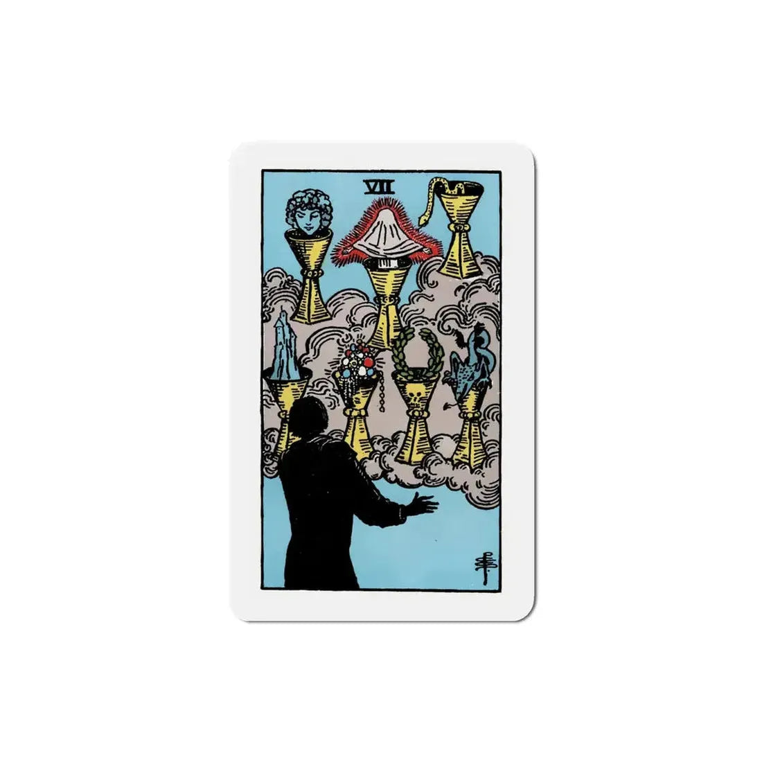The 7 of Cups (Tarot Card) Refrigerator Magnet 5 Inch - The Sticker Space