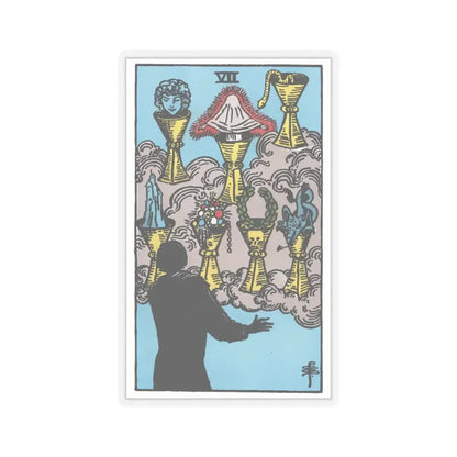 The 7 of Cups (Tarot Card) STICKER Vinyl Kiss-Cut Decal 3 Inch Transparent - The Sticker Space