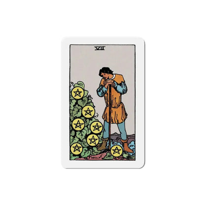 The 7 of Pentacles (Tarot Card) Refrigerator Magnet 4 Inch - The Sticker Space