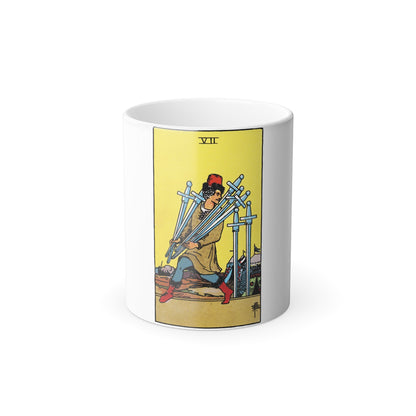 The 7 of Swords (Tarot Card) Color Changing Mug 11oz-11oz-The Sticker Space